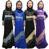 Ethnische Kleidung Diamantbesetzter gestrickter langer Rock aus dem Nahen Osten islamisch mit einem Kopftuch Arabisches türkisches Singapur-Mädchen-Muslimkleid