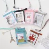 Card Holders Fashion Women Portable Leather ID Badge Holder Case Wallet Lady Casual Coin Pocket Purse Office Work With Neck Lanyard