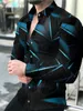 Мужские повседневные рубашки Летняя мужская рубашка с длинным рукавом S-4XL Модная однобортный кардиган с лацканами с 3D-принтом HD Гавайская повседневная мужская рубашка 231020