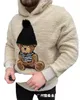 Men's Hoodies Sweatshirts Hooded Hoodies for Men Fluffy Teddy Bear Pattern Sweatshirts Fall Winter Streetwear Pullover Casual Long Sleeves Tops 230817