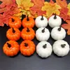 Dekorativa blommor 3D PU Material Artificial Halloween Simulation Color Pumpkin Set Harvest Festival Party Supplies Home Decoration POGRAphy