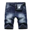 Mäns shorts Jeans denim Jean Pocket rippade vanlig komfort andas ut utomhus dagliga mode streetwear blå mikroelastik