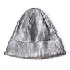 Chapeaux à large bord seau printemps femmes bronzant bonnets noirs chapeau décontracté bonnet ample pour filles couleur métallique Skullies casquette bonnet pour femme 231020