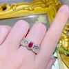 Pierścienie klastra kobiety otwarte pierścień sztuczny szmaragd wystrój Regulowany pusty romb konsystencji królewski luksusowy luksusowa dama biżuteria na bal
