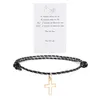 2023 Nouveau pendentif croix tissé à la main bracelet coloré intermittent avec carte femmes main tresse corde artisanat Vsco filles amitié bijoux esthétiques en gros
