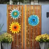 Garden Decorations Wall Hanging Wrought Iron Flower Decor Metal Sun Sculptures Art Ornaments For Living Room Bedroom Terrace Backyard