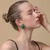 Stud INS Multicolor Enamel Dupes Teardrop Chunky Earrings for Women Girls Waterdrop Dome Drop Trend Jewelry 231020