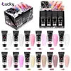 Nagellak 12 kleuren Snelle verlenglijm Paillettenset 15 ml Poly Nagelgel Glitter Building Nagelgel voor manicure Nail Art Design Lichtgevend 231020