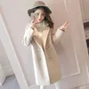 Womens Wool Blends Luxury Elegant Winter Overcoat Long Woolen Coat Cardigan England Style Female Loose Solid Jacket 231021