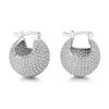 Hotsale femmes boucles d'oreilles jaune blanc plaqué or complet Bling CZ rond cerceaux boucles d'oreilles pour filles femmes pour fête de mariage beau cadeau