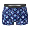 Sous-vêtements Evil Eye Sous-vêtements Bleus et Argent Sexy Culottes douces Shorts personnalisés Slips pour hommes Poche Boxershorts surdimensionnés