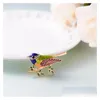 Pins Brooches Personalized Bird Branch Brooch Animal Acrylic Jewelry Clothing Cor Men Women Suit Jacket Pins Drop Delivery Dhfo6