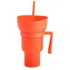 Gobelets Popcorn Tasse d'eau Gobelet de stade étanche avec bol de collation paille réutilisable pour les boissons de cinéma