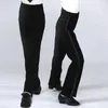 Erkekler Pantolon Latin Dans Erkekler Modern Balo Salonu Performansı Erkekler Siyah saten pantolon dansçı 231020