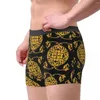 Cuecas de ouro barroco roupa interior impressão vintage costumes boxer shorts homem calcinha confortável breve presente de aniversário