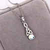 Hanger Kettingen Huitan Imitatie Opaal Ronde Stenen Ketting Voor Vrouwen Prachtige Bruids Bruiloft Fancy Gift Statement Sieraden