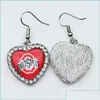 매력 미국 NCAA 축구 대학 팀 오하이오 주 Buckeyes Dangle Charm DIY Necklace Earrings 팔찌 뱅글 버튼 SP Jewelshop DH5Z9