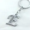 Keychains Fashion Crystal Initiële hoofdletter Letter Keychain Rhodium Plated Alloy Key Chains Metal Name Ring voor vrouwen en mannen