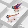 Pins Brooches Cute Animal Magpie Brooch For Men Women Creative Bird Pins Unisex Suit Jacket Clothing Collar Pin Buckle Fashio Jewel Dhpag