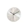 Zegary ścienne Nordic Metal Clock Ciche Creative Design Sypialnia Srebrna liczba mechaniczna Orologio Da Parete Kitchen Decorction