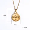 Pendant Necklaces European And American Retro Personality Simple 12 Constellations Double-sided Stainless Steel Necklace