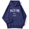 Mens Hoodies Sweatshirts Winter Woman Palestine Gaza Letter Tryckta tröjor Beskable Loose Warm Pocket Casual Ladies Streetwears 231021