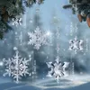 6 pezzi, decorazioni natalizie con fiocchi di neve, fiocchi di neve con gocce di ghiaccioli, set di ornamenti natalizi in cristallo con decorazioni per l'albero di Natale