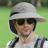 Berets mężczyźni kobiety regulowana ochronna czapka słoneczna solidna szybka suszenie za pomocą klapy na szyi szeroką grzbiet letnia shadshade rybołówstwo sznurka
