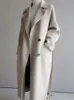 Womens Wool Blends Beige Woolen Jacka Women Autumn Winter Casual Lapel Long Coats Kvinnliga Elegant Vintage Korean Fashion Löst överdimensionerad överrock 231020