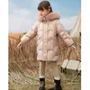 Down Coat Winter Down Cotton Jacket Girls Waterproof Hooded Coat Kids Zipper Tjock Sport Casual Glossy Fabric Parkas Children Ytterkläder 231020