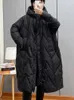 Kadınlar Kış Kış Koreli Gevşek Kapüşonlu Kalınlaştırılmış Beyaz Ördek Orta ve Uzun Ceket 231021