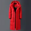 Men's Vests 2023 Winter and Women's Red Down Coat Over Knee Thickened Warm Detachable Hat Jacket Canadian 5XL 231020