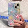 Cell Phone Cases Korean Cute 3D Y2k Gradient Star Clear Case For iPhone 15 14 13 12 11 Pro Max X XR 7 8Plus SE Lovely Shockproof Soft Cover 231021