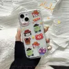 Étuis de téléphone portable Étui de téléphone portable transparent animal de dessin animé pour iPhone14 13 12 11 Pro Max 14Plus X XS XR XS MAX 6 7 8 Plus SE2 2020 coque souple Q231021