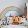 Grands autocollants muraux Pastel arc-en-ciel, sparadrap muraux pour chambre d'enfants, décorations de salle de jeux pour réception-cadeau pour bébé, cadeau pour bébé garçon et fille, 231020