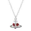 Empress Dowager Vivian baked paint flash diamond necklace love Rhinestone Pendant Necklace accessories