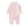 Newborn Desinger Baby Romper Brand Letter Print Long Sleeve Jumpsuits 100% Cotton Comfortable Infants Girl Boys Clothing