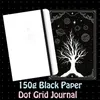 Notepads 150Gsm Black Paper Bullet Dotted Notebook 160 Pages Dot Grid Journal 5*5mm white Dots 231020