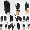 Cinq doigts gants cinq doigts gants papillon femmes véritable cuir tactile perforé section mince en peau de mouton conduite poignet hiver m dhkiv