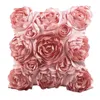 Kussen gooien kussensloop Rose patroon 3D geborduurde hoes bruiloft thuis bank decoratie Europese kussenslopen