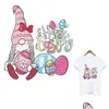 Notions Iron Ones Easter Heat Transfer Stickers With Rabbit Pattern Appliques Design Decoration A Level Washable For T-Shirt Hoodie