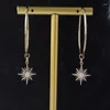 Dangle Earrings Ins Vintage Star Moon Opal Zircon Simple Sun For Women Girls Fashion Jewelry