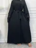 Abbigliamento etnico Abito Abaya musulmano Dubai Lungo donna da sera Caftano marocchino Mamma Cerniera frontale Abiti turchi femminili di design Nida