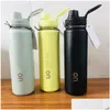 Yoga Outfit Ll Water Bottle Vacuum Yoga Fiess Bottles Simple Pure Color Sts Stainless Steel Insated Tumbler Mug Cups With Lid Thermal Dhvrs