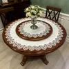 Table Cloth Round Tablecloth Cover European Luxury Lace Dust Dining Mat Retro High Grade White Restaurant 231020
