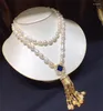 Pendentif Colliers Habitoo 6-7mm Blanc Naturel Collier de perles d'eau douce de culture 32 pouces CZ Gland Magnifique Bijoux pour femmes Charme