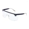 Sonnenbrille Damen europäische und amerikanische große Box rahmenlose einteilige Schutzbrille Luxus Gafas