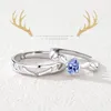 Ett hjort har dig, parring, sterling silverparring, kvinnlig mode, manlig personlighet, diamantbäddning, vigselring, ringsmycken, älskares födelsedagspresent
