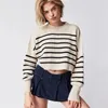 Women's Sweaters Striped Sweater Autumn Loose Pullover Tops Korean Thick Warm Winter Jumper Female Vintage Blue Green Knitted