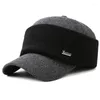 Ball Caps Winter Men's Warm Hat Thick Baseball For Men Earmuffs Hats Senior Dad's Casual Brands Snapback Cap